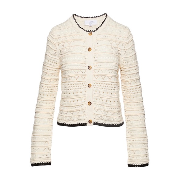 La Ligne Sweaters - NEW La Ligne Mallory Cardigan. Cream/Black. S. NWT.